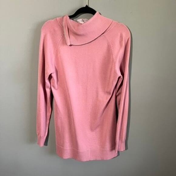 New York & Co NWT Women's Asymmetrical Zip Pink Chic Tunic Sweater, Size Small - Picture 2 of 11